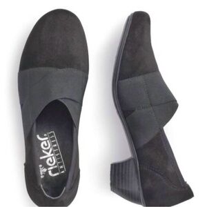 RIEKER mirjela slip on in black size EU 39 approx US size 8.5 in great cond